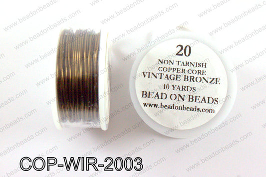 Non Tarnish copper core wrapping wire 20 gauge, Vintage bronzeCO