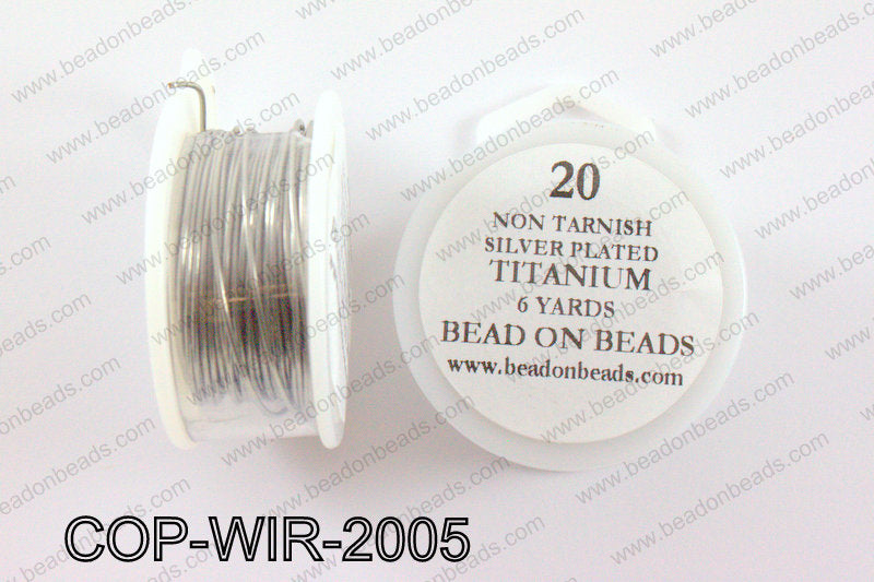 Non Tarnish silver plated wrapping wire 20 gauge, TitaniumCOP-WI