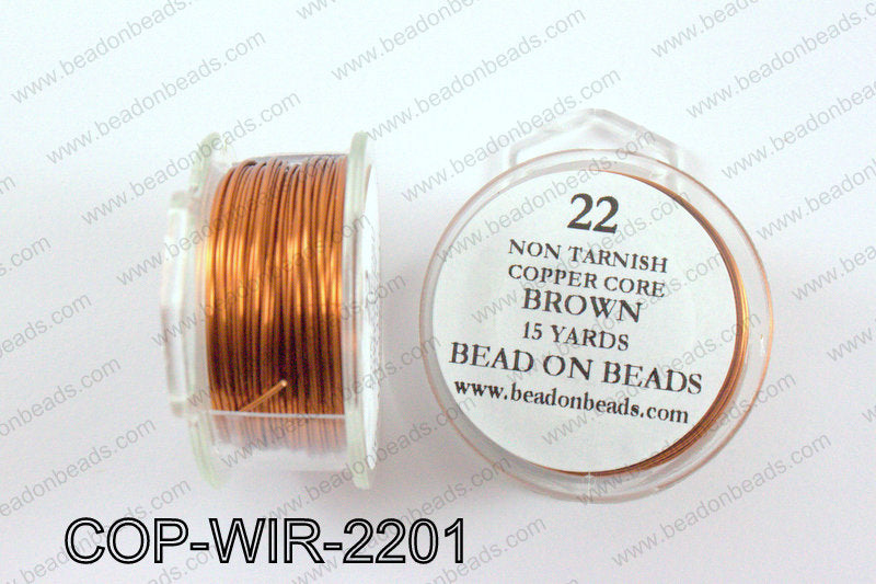 Non Tarnish copper core wrapping wire 22 gauge, BrownCOP-WIR-220