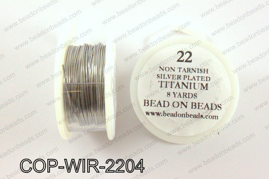 Non Tarnish silver plated wrapping wire 22 gauge, TitaniumCOP-WI