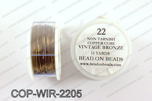 Non Tarnish copper core wrapping wire 22 gauge, Vintage bronzeCO