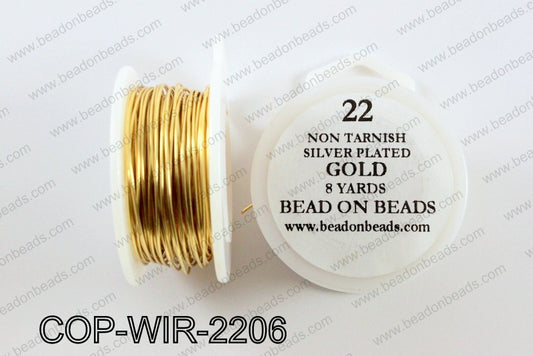 Non Tarnish silver plated wrapping wire 22 gauge, GoldCOP-WIR-22