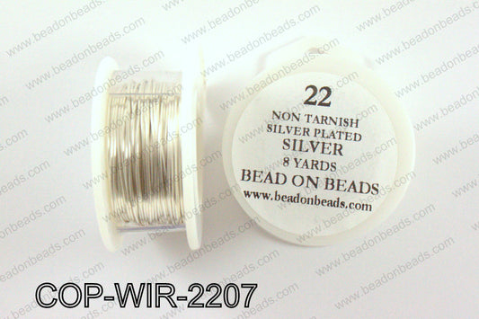 Non Tarnish silver plated wrapping wire 22 gauge, SilverCOP-WIR-