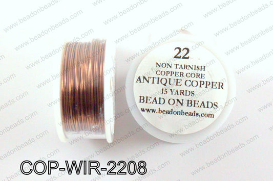 Non Tarnish copper core wrapping wire 22 gauge, Antique copperCO