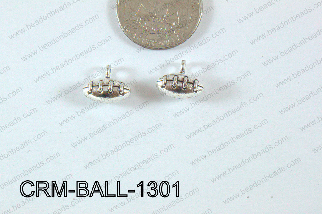 Pewter Charm Football 12x13mm SilverCRM-BALL-1301