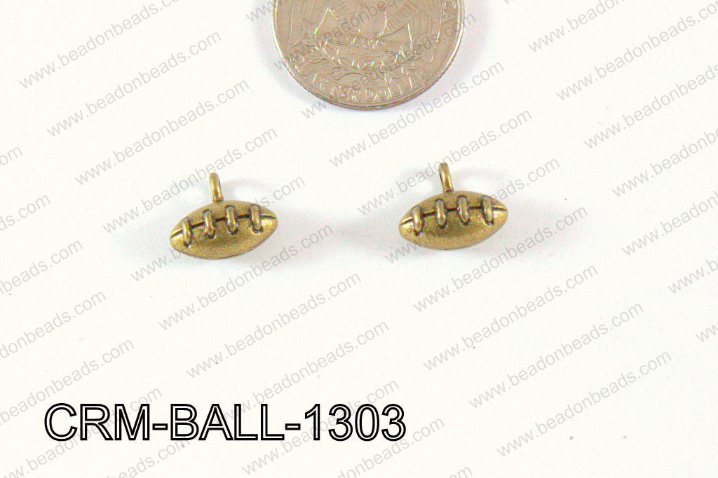 Pewter Charm Football 12x13mm Bronze CRM-BALL-1303