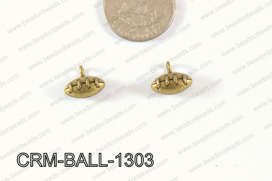 Pewter Charm Football 12x13mm Bronze CRM-BALL-1303