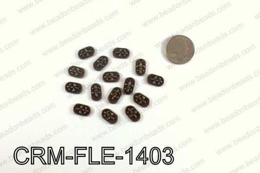 Fleur De Lis Charms 14x9mm, Bronze CRM-FLE-1403