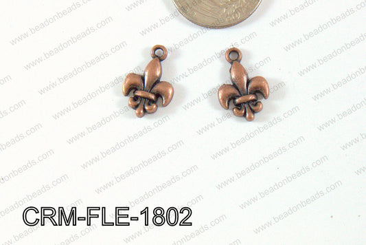 Pewter Charm Fleur de lis 12x18mm CopperCRM-FLE-1802