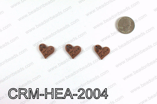 Love Heart Charms 20x21mm, Copper CRM-HEA-2004