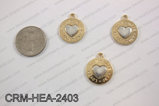 Pewter heart charm 20mm,CRM-HEA-2403