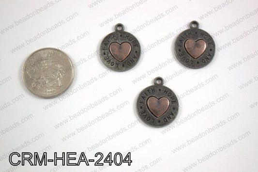 Pewter heart charm 20mm CRM-HEA-2404