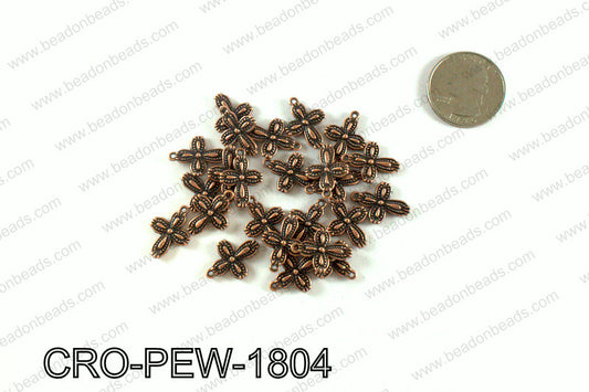 Cross charm 18x13mm, Copper CRO-PEW-1804