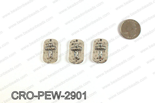 Rectangle cross pendant 29x18mm, Silver CRO-PEW-2901