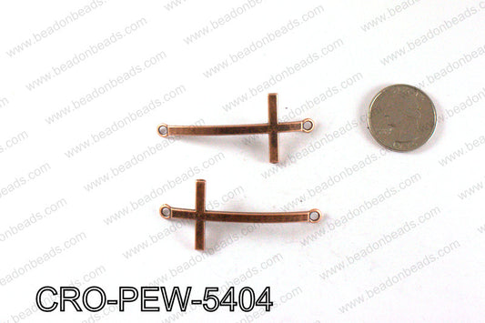 Pewter cross connector 54x24mm, Copper CRO-PEW-5404