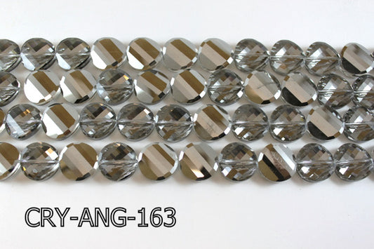 Angelic Crystal Faceted Twisted Coin 18mm CRY-ANG-163