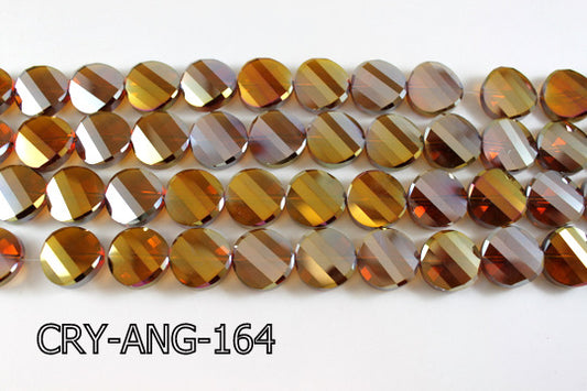 Angelic Crystal Faceted Twisted Coin 18mm CRY-ANG-164