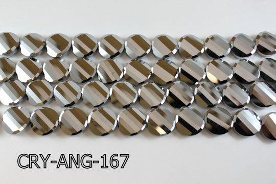 Angelic Crystal Faceted Twisted Coin 18mm CRY-ANG-167