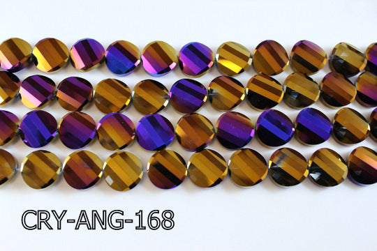 Angelic Crystal Faceted Twisted Coin 18mm CRY-ANG-168