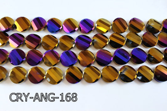 Angelic Crystal Faceted Twisted Coin 18mm CRY-ANG-168
