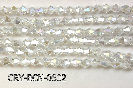Angelic Crystal Faceted BiCone 8mm 12'' CRY-BCN-0802