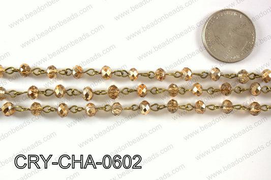 Angelic Crystal Rondelle Chain 6mm  CRY-CHA-0602