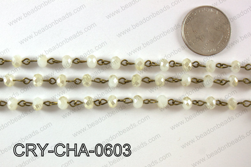 Angelic Crystal Rondelle Chain 6mm  CRY-CHA-0603