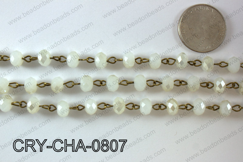 Angelic Crystal Rondelle Chain 8mm  CRY-CHA-0807