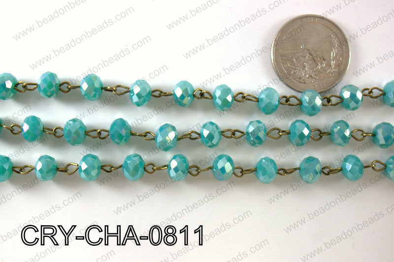 Angelic Crystal Rondelle Chain 8mm  CRY-CHA-0811