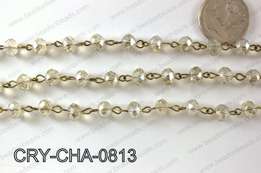 Angelic Crystal Rondelle Chain 8mm  CRY-CHA-0813