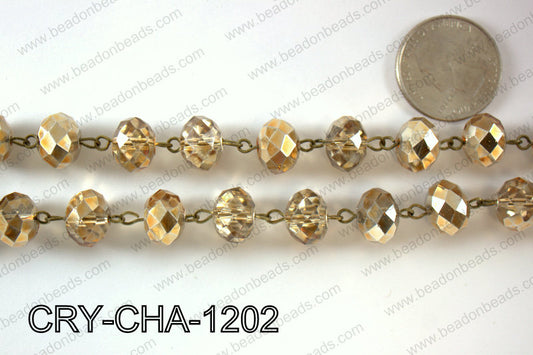 Angelic Crystal Rondelle Chain 12mm  CRY-CHA-1202