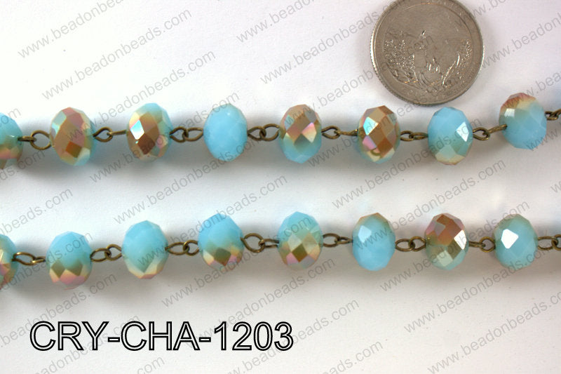 Angelic Crystal Rondelle Chain 12mm  CRY-CHA-1203