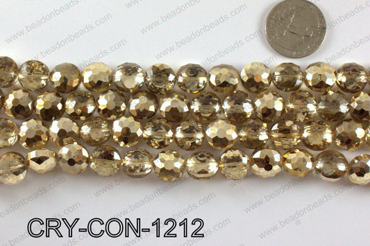 Angelic crystal coin faceted 12mmCRY-CON-1212