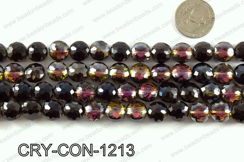 Angelic crystal coin faceted 12mmCRY-CON-1213