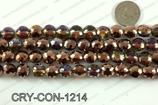 Angelic crystal coin faceted 12mmCRY-CON-1214
