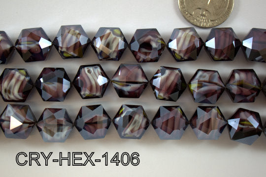 Angelic Crystal Hexagon 14mm 14'' CRY-HEX-1406
