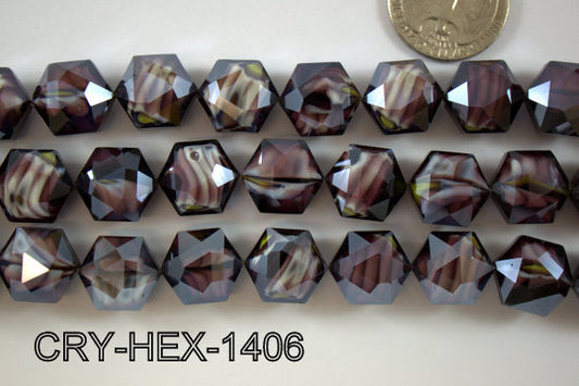 Angelic Crystal Hexagon 14mm 14'' CRY-HEX-1406