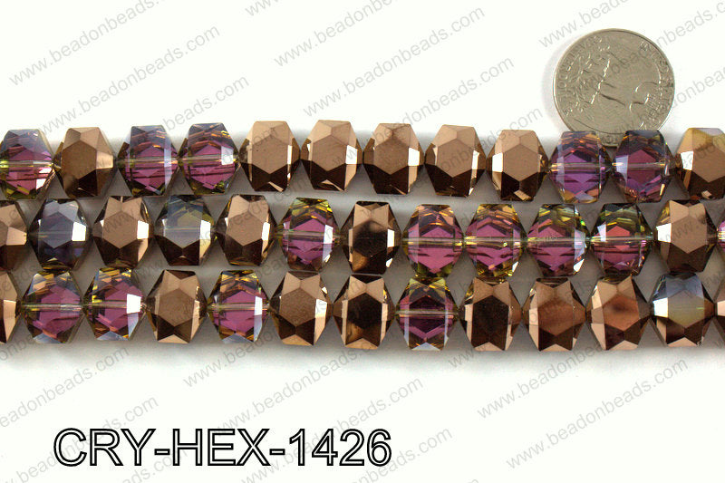 Angelic crystal hexagon 12x14mmCRY-HEX-1426