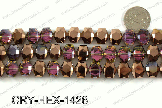 Angelic crystal hexagon 12x14mmCRY-HEX-1426