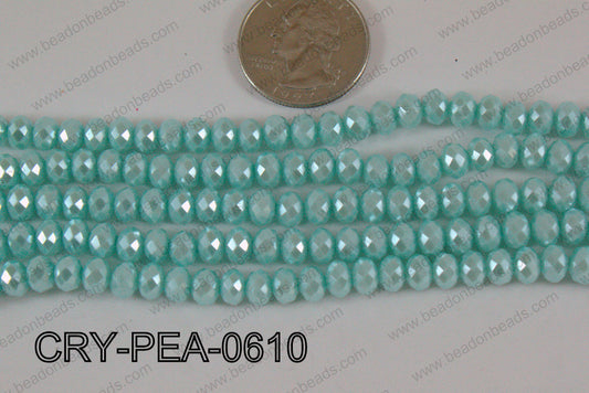 Rondelle Crystal with Pearl Coating Light Blue 6mm CRY-PEA-0610