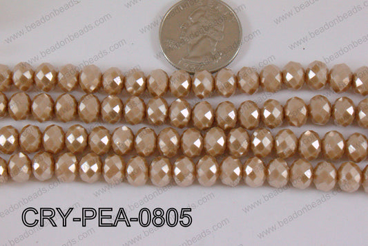 Rondelle Crystal with Pearl Coating Brown 8mm CRY-PEA-0805