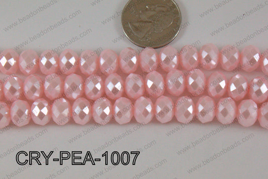 Rondelle Crystal with Pearl Coating Pink 10mm CRY-PEA-1007
