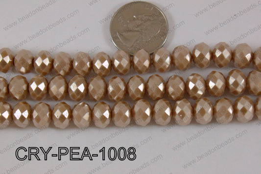 Rondelle Crystal with Pearl Coating Brown 10mm CRY-PEA-1008