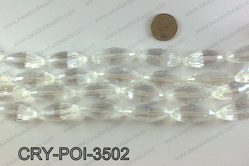 ANGELIC CRYSTAL POINTED OVAL 15x35mm CRY-POI-3502