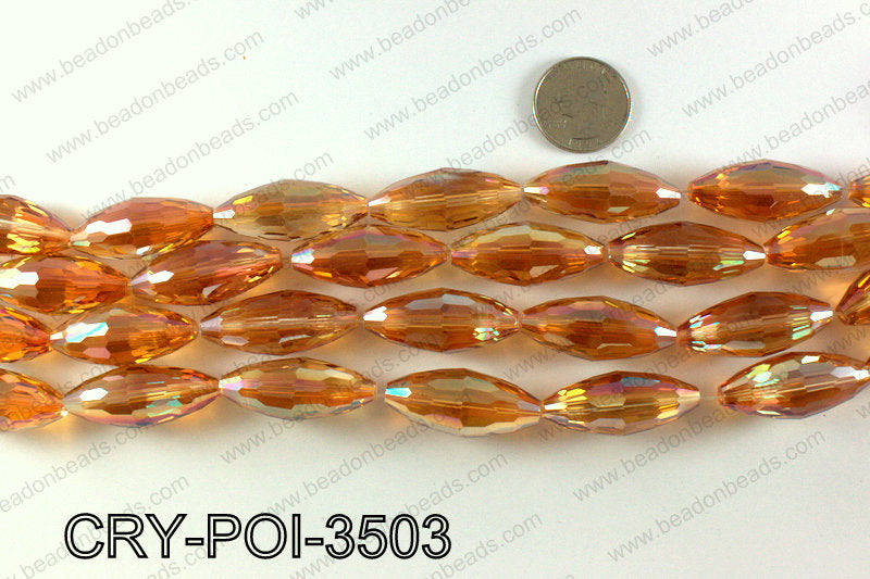 ANGELIC CRYSTAL POINTED OVAL 15x35mm CRY-POI-3503