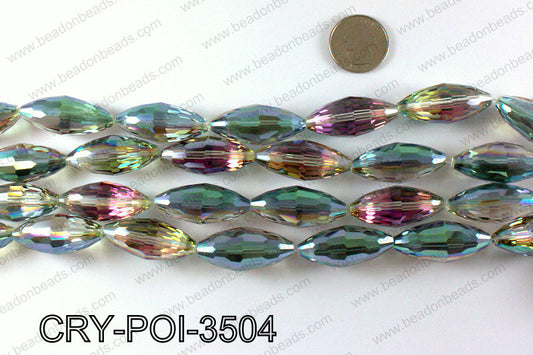 ANGELIC CRYSTAL POINTED OVAL 15x35mm CRY-POI-3504