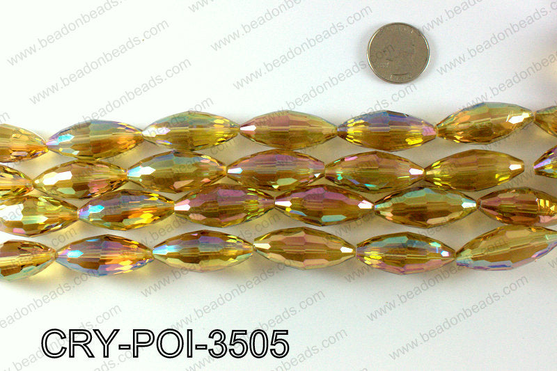 ANGELIC CRYSTAL POINTED OVAL 15x35mm CRY-POI-3505
