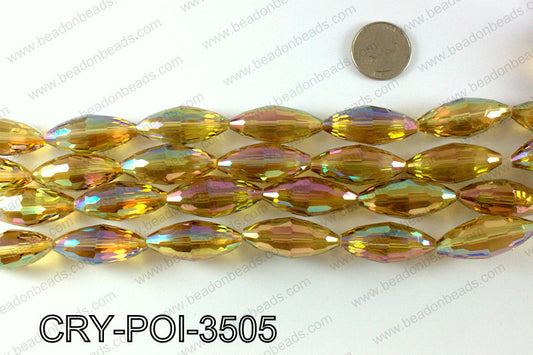 ANGELIC CRYSTAL POINTED OVAL 15x35mm CRY-POI-3505