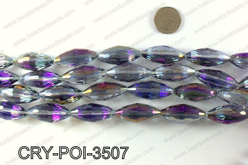 ANGELIC CRYSTAL POINTED OVAL 15x35mm CRY-POI-3507