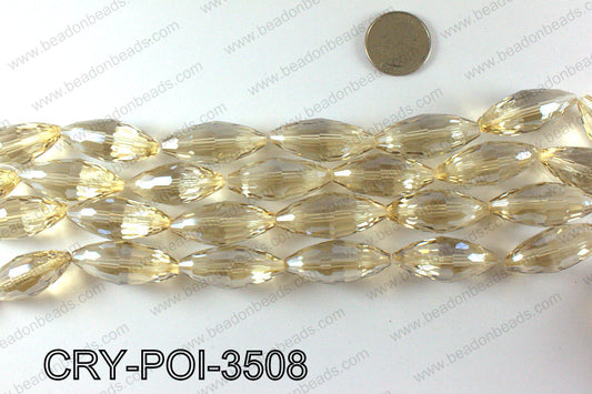 ANGELIC CRYSTAL POINTED OVAL 15x35mm CRY-POI-3508